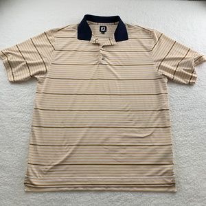 FootJoy Men's Golf polo shirt large short sleeves Stripes FJ embroidered